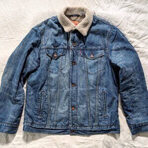 Levi's Sherpa Lined Trucker Denim Jean Jacket